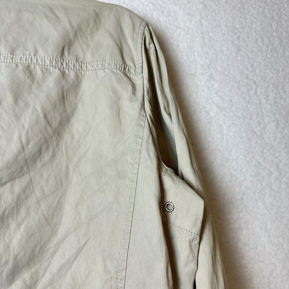 2/$30 Talbots Moto Jacket Asymmetrical Zip Size 14 Tan Neutral Cinch Waist - Picture 12 of 14